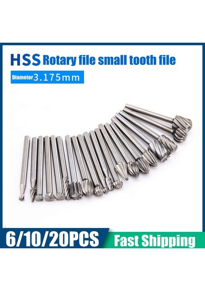 A-6pcs Yuvarlak 6/10/20 Adet Hss Yönlendirme Yönlendirici Matkap Uçları Dremel Karbür Döner Çapak Araçları Için Set Ahşap Taş Metal Kök Oyma Freze Kesici (Yurt Dışından) fiyatları