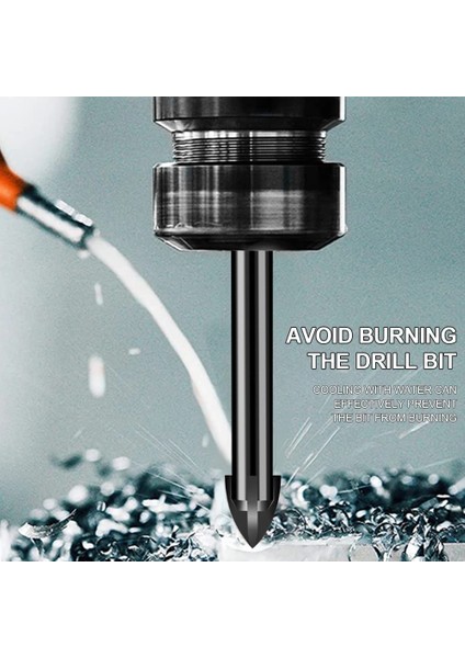 12MM Tungsten Karbür Cam Matkap Ucu Seti Alaşım Karbür Noktası 4 Kesme Kenarları ile Kiremit Cam Çapraz Mızrak Kafa Matkap Uçları Aracı (Yurt Dışından)