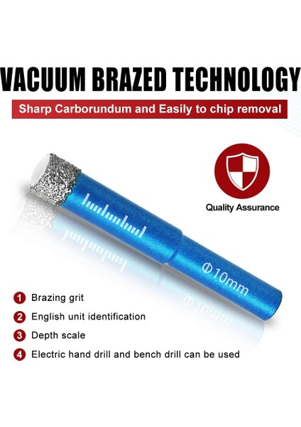 5mm Yüksek Kaliteli 1 Adet 5-16MM Yuvarlak Şaft Lehimli Seramik Mermer Granit Vitrifiye Fayans Delik Açıcı Elmas Kuru Matkap Ucu Delik Testere Kesici (Yurt Dışından) indirimleri