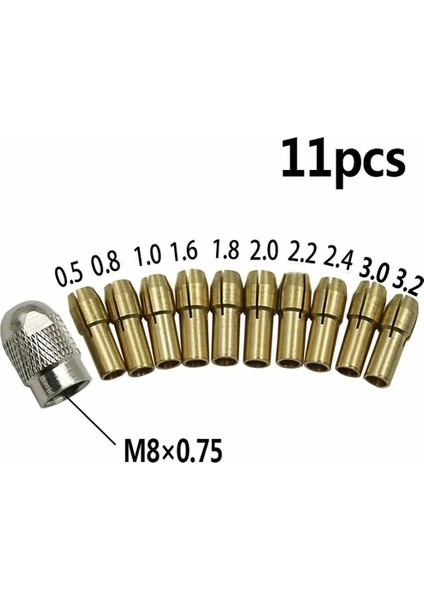 11 Adet 0.5-3.2mm Mini Matkap Aynası Elektrikli Matkap Motor Mili Fikstürü Pirinç Pens Bakır Kap Eksen Matkap Pensleri (Yurt Dışından) fırsatları