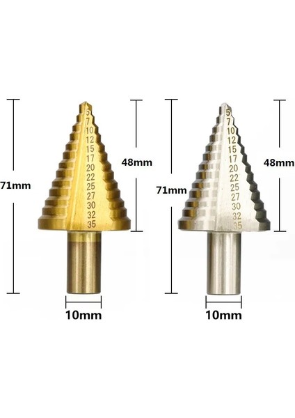 Kaplamasız 2 Adet Xcan Adım Matkap Ucu 1 Adet 5-35MM Adım Koni Matkap Tin Kaplamalı Düz Oluk Delik Kesici Hss Yuvarlak Şaft Metal Matkap (Yurt Dışından)