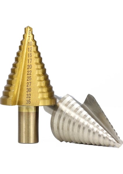 Kaplamasız 2 Adet Xcan Adım Matkap Ucu 1 Adet 5-35MM Adım Koni Matkap Tin Kaplamalı Düz Oluk Delik Kesici Hss Yuvarlak Şaft Metal Matkap (Yurt Dışından)