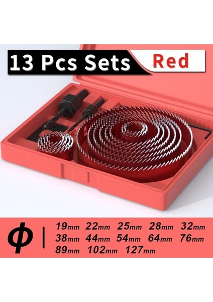 Kırmızı 13 Adet Set Fivepears Delik Testere Seti, Metal Çekirdek, 19-127MM Testere Fincan Ahşap Taç, Ahşap Matkap Ucu, Ağaç Işleme Aletleri (Yurt Dışından)