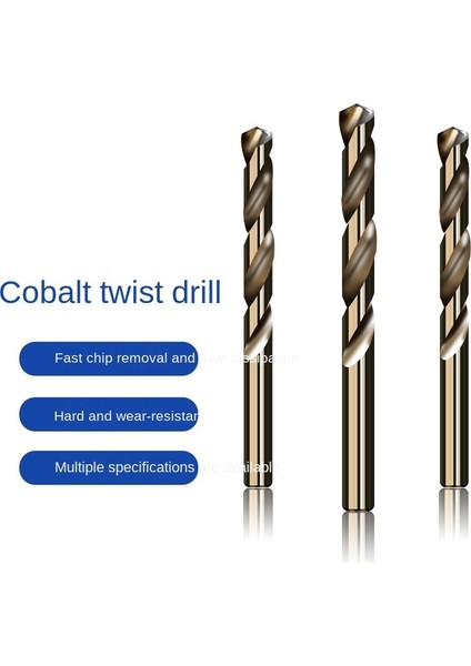 9.5mm M35 Kobalt Yüksek Hız Çeliği Düz Şaft Büküm Matkap Ucu Alet Takımı Aksesuarları Metal Paslanmaz Çelik Sondaj Metal Işleme (Yurt Dışından)