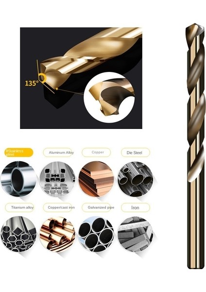 9.5mm M35 Kobalt Yüksek Hız Çeliği Düz Şaft Büküm Matkap Ucu Alet Takımı Aksesuarları Metal Paslanmaz Çelik Sondaj Metal Işleme (Yurt Dışından) fiyatları