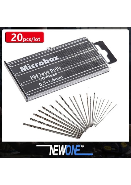 Kıt1 Yuvarlak 20 Adet/takım 0.3mm-1.6mm Mini Yüksek Hız Çelik Büküm Matkap Ucu Seti Mikro Hss Matkap Ucu Seti Kılıf ile (Yurt Dışından)