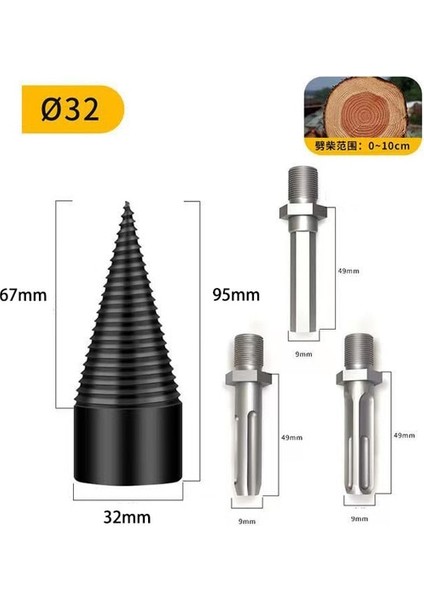 32MM 3 Saplı 32/38/42/45/50MM Ahşap Matkap Ucu Büküm Yakacak Odun Yarma Matkap Ucu Ahşap Ayırıcı Vida Konileri Bit Kare Yuvarlak Ahşap Matkap Ucu (Yurt Dışından)