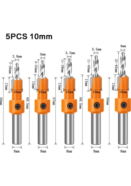 4x8 1 Adet 8mm Shank Hss Ağaç Işleme Havşa Yönlendirici Bit Vida Çıkarıcı Remon Yıkım Ahşap Freze Kesicisi (Yurt Dışından)