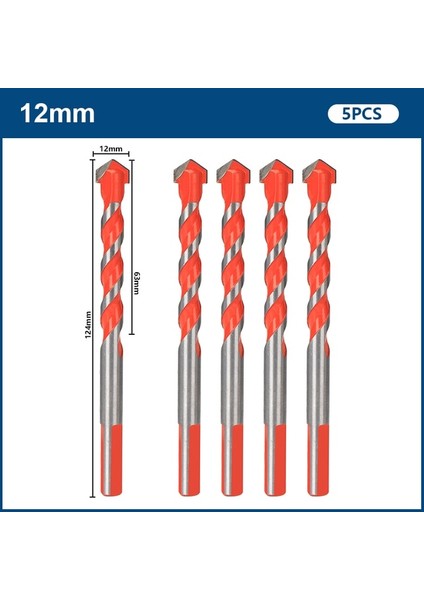5 Adet 12MM Xcan Matkap Ucu Çok Fonksiyonlu Üçgen Matkap Seramik Karo, Beton, Duvar, Metal Ahşap Delme Delik Kesici Cam Matkap Ucu (Yurt Dışından)