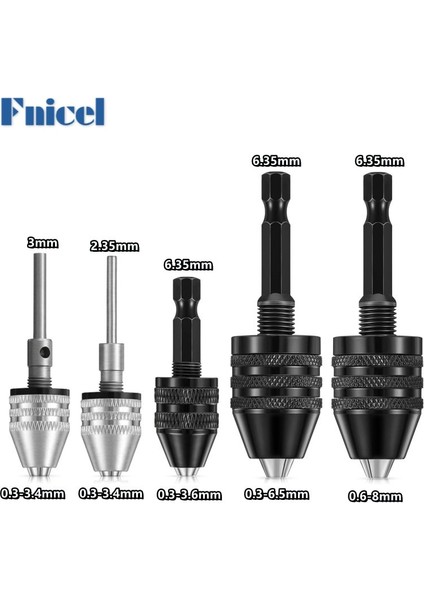 3mm 0.3-3.4mm Matkap Chuck Adaptörü Mini Anahtarsız Matkap Chuck Bit Kendinden Sıkma Elektrikli Matkap Uçları Pens Fikstür Araçları Hızlı Değişim Dönüştürücü (Yurt Dışından)