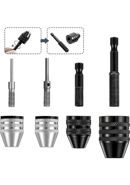 3mm 0.3-3.4mm Matkap Chuck Adaptörü Mini Anahtarsız Matkap Chuck Bit Kendinden Sıkma Elektrikli Matkap Uçları Pens Fikstür Araçları Hızlı Değişim Dönüştürücü (Yurt Dışından)