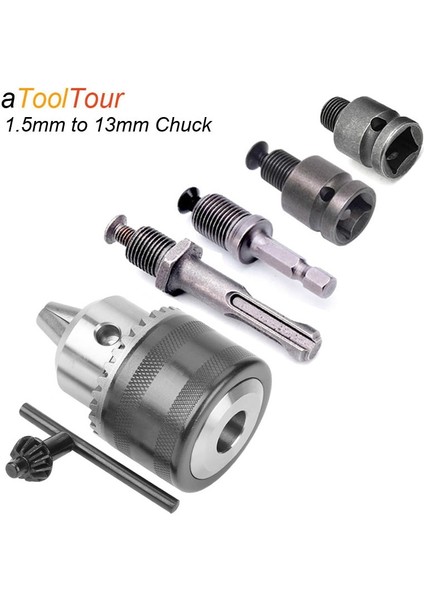 Matkap Chuck 1.5-13MM Dönüştürücü 1/2 "-20UNF Anahtar Matkap Chuck Konu Hızlı Değişim Adaptörü Sds 1/4" Altıgen Darbeli Sürücü Anahtarı Ucu Biyel (Yurt Dışından) modelleri