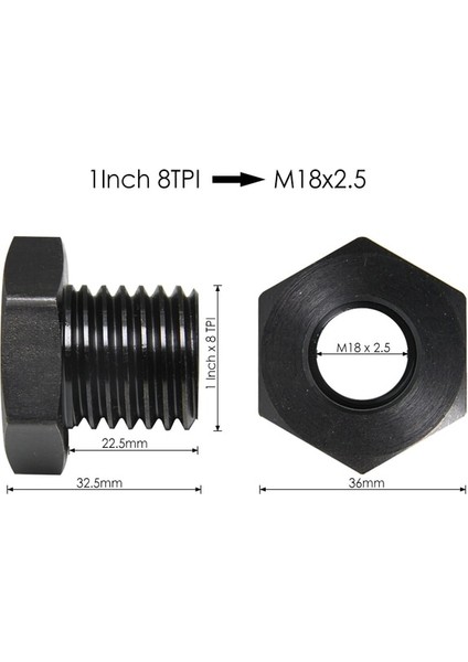 1INX8TPI To M18X2.5 Ahşap Torna Ayna Adaptörü M33X3.5/M18X2.5/1-8TPI/ 3/4''X16 Vida Konu Mili Adaptörü Ahşap Torna Araçları Torna Chuck (Yurt Dışından)