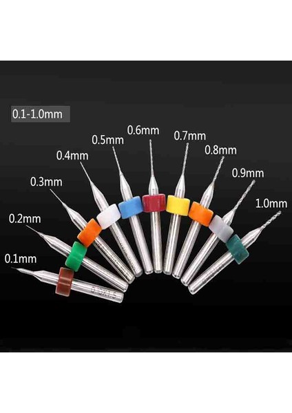 10 Adet 0.1-1mm 10 Adet 0.1-2mm Pcb Baskı Devre Kartı Karbür Mikro Matkap Ucu Araç Seti (Yurt Dışından)