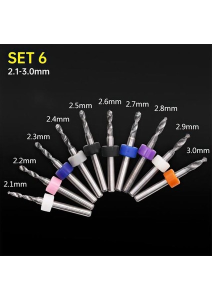 2.1-3.0mm 10 Adet Mini Pcb Matkap Ucu 0.1mm-3.0mm Alaşım Tungsten Çelik Karbür Matkap Uçları Baskı Devre Cnc Matkap Uçları Makinesi (Yurt Dışından)