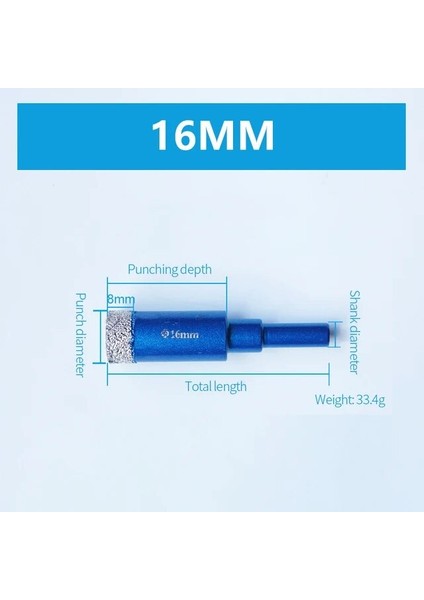 16MM 6mm 8mm 10MM 12MM 14MM 16MM Elmas Kaplı Matkap Ucu Kiremit Mermer Cam Seramik Delik Testere Matkap Elmas Karot Ucu Yemek Sondaj (Yurt Dışından)