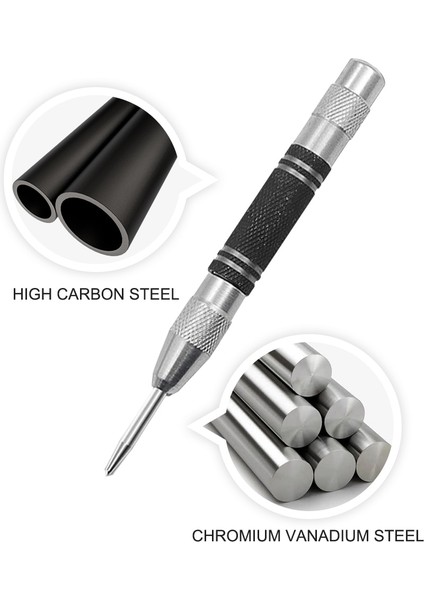 Gümüş Merkez Yumruk Otomatik Merkez Yumruk Yaylı Delik Delgeç Seti Çelik Ahşap Metal Cam Pres Markalama Için Ayarlanabilir Gerginlik El Aletleri (Yurt Dışından) fiyatları