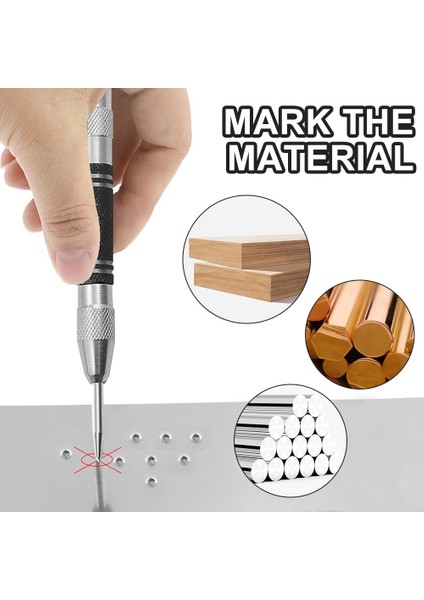 Gümüş Merkez Yumruk Otomatik Merkez Yumruk Yaylı Delik Delgeç Seti Çelik Ahşap Metal Cam Pres Markalama Için Ayarlanabilir Gerginlik El Aletleri (Yurt Dışından) indirimleri