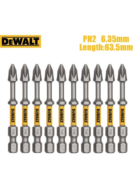 63.5mm 10 Adet Dewalt Ph2 63.5mm Elektrikli Matkap Tornavida Uçları Seti Ağaç Işleme Araçları Aksesuarları Bit Elektrikli Tornavida Kafası Ahşap Delme (Yurt Dışından)