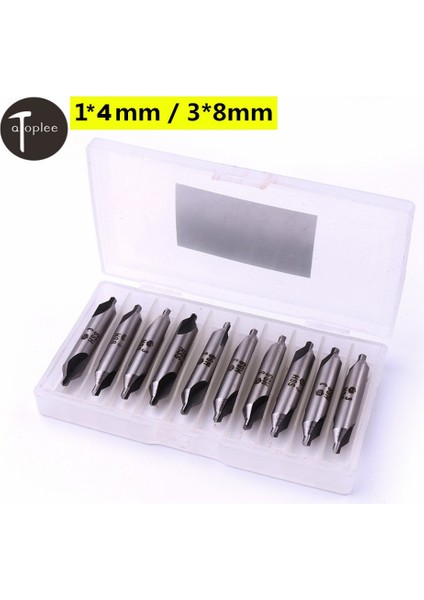 1X4MM 10 Adet Hss Merkezi Matkap Uçları 2 Flüt 60 Derece Açı Hassas Kombine Havşa Matkap Ucu Elektrikli El Aletleri 1X4MM /3X8MM (Yurt Dışından)