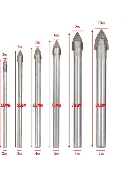 6 Adet 3-10MM 4/6/7 Adet Cam Mermer Porselen Mızrak Kafa Seramik Karo Matkap Uçları Seti Maça Matkap Ucu Seti Seramik Duvar Beton Delik Açıcı (Yurt Dışından)