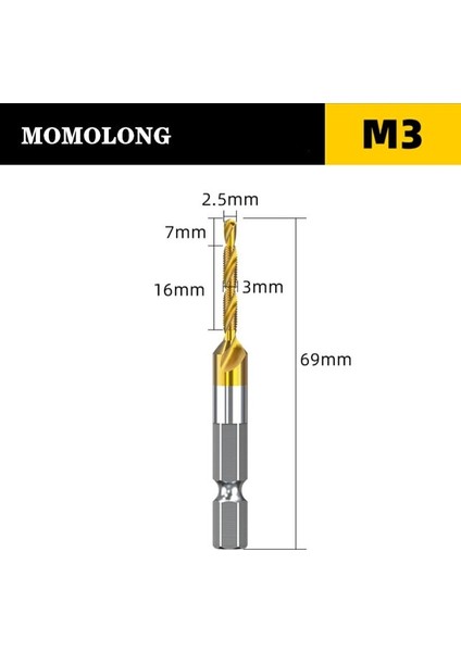 M3 M3 M4 M5 M6 M8 M10 Dokunun Matkap Uçları 1/4 Hex Shank Makinesi El Musluklar Titanyum Kaplamalı Hss Delme Dokunun Uçları Konu Vida Araçları (Yurt Dışından)
