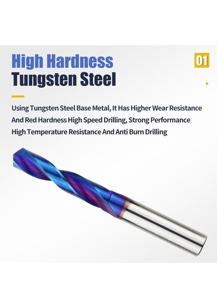 HRC55 4.6mm HRC45/55/65 Tungsten Karbür Bit Titanyum Metal Matkap 1.0-20MM Metal Işleme Araçları Karbür Uçları Metal Matkap Seti Sert Metal Matkap (Yurt Dışından)