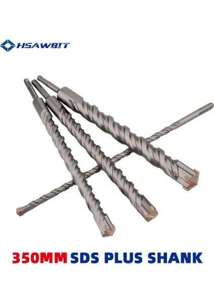 16MM, Yuvarlak 350MM 350MM Uzun Duvarcılık Matkap Ucu Sds Artı Elektrikli Çekiç Için Şaft Tungsten Karbür Çapraz Uç Çapı 10 Ila 32 mm (Yurt Dışından)