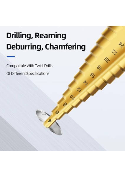4-12-9 Hss Titanyum Adım Matkap Ucu Yüksek Hızlı Kademeli Matkap Seti Elektrikli El Aletleri Metal Ahşap Için Konik Kademeli Matkap 4-12 4-20 4-32 (Yurt Dışından) modelleri