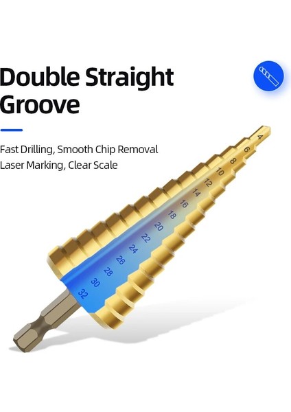 4-12-9 Hss Titanyum Adım Matkap Ucu Yüksek Hızlı Kademeli Matkap Seti Elektrikli El Aletleri Metal Ahşap Için Konik Kademeli Matkap 4-12 4-20 4-32 (Yurt Dışından) fırsatları
