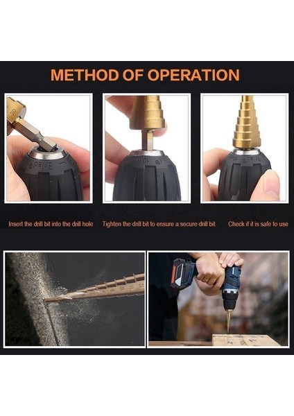 Sadece Bir 4-20MM 7/3/1 Adet Hss Adım Matkap Ucu Setleri Düz Oluk Titanyum Kaplamalı Koni Delik Kesici Otomatik Merkezi Punch Spiral Büküm Testere Matkap Ucu (Yurt Dışından)