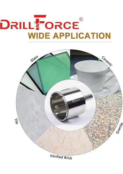 45MM Drillforce 16-100MM Delik Testere Çekirdek Matkap Ucu Açıcı Kesme Aletleri Merkezi Matkap Ucu ile Mable Seramik Cam (Yurt Dışından) modelleri