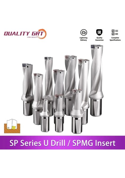 C32-D34-SP11 3D Kalite Grt Sp Serisi Matkap Uçları Insert Matkap Metal Matkap Uçları 13MM-50MM Derinlik 2d 3D 4d 5d U Matkap Makinaları Tornalar Cnc Su (Yurt Dışından)