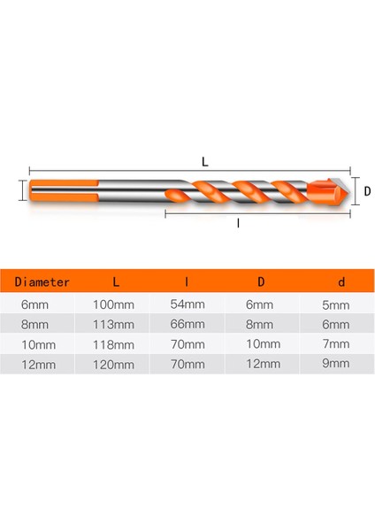 10 Adet 6mm 10/5/4 Adet Dişli Üçgen Tungsten Çelik Duvar Karosu Beton Delme Ucu Ev Mermer Derebeyi Matkap El Elektrikli Matkap (Yurt Dışından)