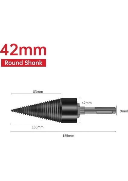 42MM Yuvarlak 32/42/50MM Yakacak Odun Doğrama Ahşap Matkap Ucu Yarma Konisi Kütük Ayırıcı Yakacak Odun Kıyıcı Ahşap Bölünmüş Koni Matkap Ucu Ağaç Işleme Aleti (Yurt Dışından)