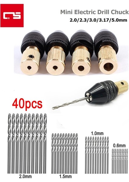 3.17 Büküm Matkap Ucu Kiti 0.6/1.0/1.5/2.0mm Mini Matkap Chuck Hızlı Değişim Anahtarsız Uç Adaptörü 2.0/2.35/3.0/3.17/5.0 Tutucu Kelepçe Araçları (Yurt Dışından)