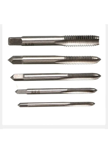Set 2 Ayarlanabilir Gümüş T-Kolu Cırcır Musluk Tutucu Anahtarı ile 5 Adet M3-M8 3mm-8mm Makine Vida Konu Metrik Fiş T-Şekilli Musluk (Yurt Dışından)
