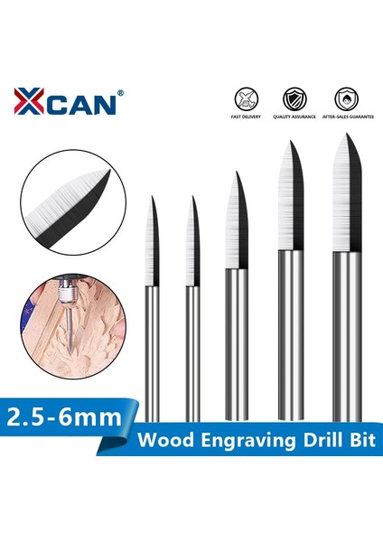 6X6MM Xcan Ahşap Gravür Ucu 1 Flüt 2.35-6mm Ağaç Işleme Freze Kesicisi Katı Karbür Taşlama Çapak Ahşap Oyma Matkap Ucu El Aracı (Yurt Dışından)