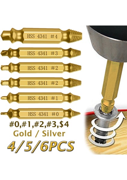 6 Pcs Altın Kutu ile 4/5/6 Adet Hasarlı Vida Çıkarıcı Matkap Ucu Çıkarıcı Matkap Seti Kırık Hız Çıkışı Cıvata Çıkarıcı Cıvata Saplama Sökücü Aracı Yıkım (Yurt Dışından) fiyatları