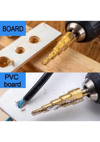 Sadece Bir 4-32MM 7/3/1 Adet Hss Adım Matkap Ucu Setleri Düz Oluk Titanyum Kaplamalı Koni Delik Kesici Otomatik Merkezi Punch Spiral Büküm Testere Matkap Ucu (Yurt Dışından)