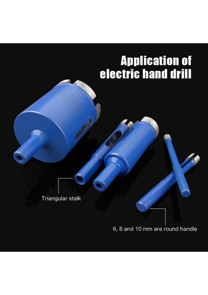 14MM 6MM-100MM Mavi Mermer Fayans Açıcı Elmas Karot Ucu Delik Testere Matkap Ucu Mermer Granit Tuğla Kiremit Seramik Beton Sondaj (Yurt Dışından)
