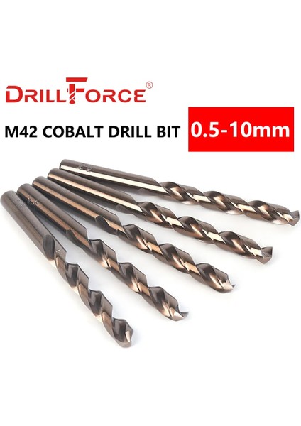3.4mm 10 Adet Drillforce Tools M42 Kobalt Matkap Ucu Seti, Hss-Co Matkap Seti 0.5-10MM, Sertleştirilmiş Çelikte Delme Için, Dökme Demir Paslanmaz Çelik (Yurt Dışından)