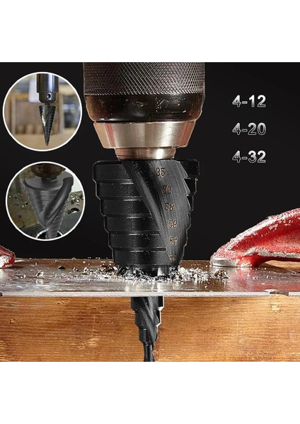 Gümüş 3 Adet L 4-20MM 4-12MM 4-32MM Adım Matkap Ucu Kalemtıraş Metal Matkap Uçları Seti Sahne Çok Fonksiyonlu Kademeli Sondaj Konik Ağaç Işleme (Yurt Dışından) indirimleri