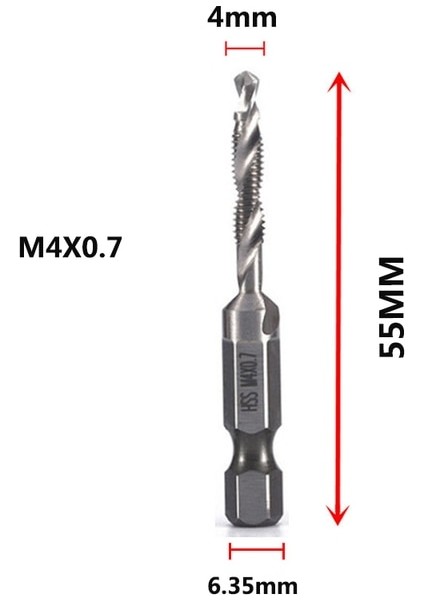 M4X0.7 M3-M10 Vida Dokunun Matkap Uçları Hss Musluklar Havşa Çapak Alma Seti Metrik Kombinasyon Bit Yüksek Hız Çeliği 1/4 In Hızlı Değişim Altıgen (Yurt Dışından)