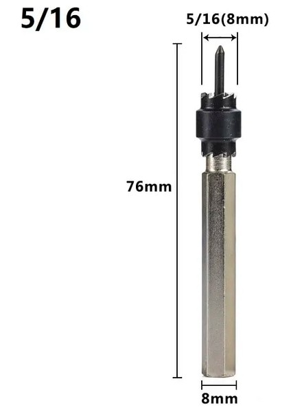 5L16 Xcan Matkap Ucu Nokta Kaynak Matkap Ucu Kesici Çift Taraflı Karbür Ucu Paslanmaz Metal Delik Delme Merkezi Matkap Kesici 3/8''5/16'' (Yurt Dışından)