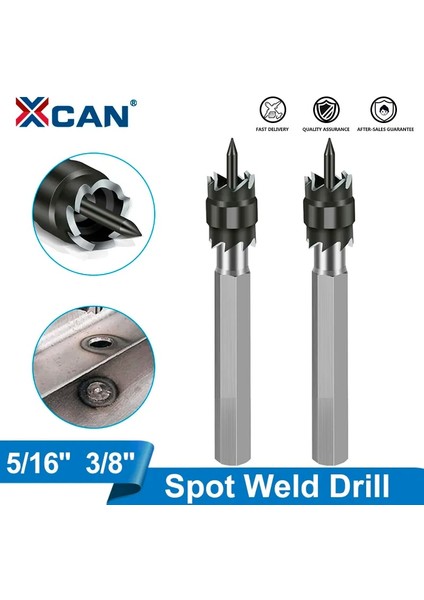 5L16 Xcan Matkap Ucu Nokta Kaynak Matkap Ucu Kesici Çift Taraflı Karbür Ucu Paslanmaz Metal Delik Delme Merkezi Matkap Kesici 3/8''5/16'' (Yurt Dışından)