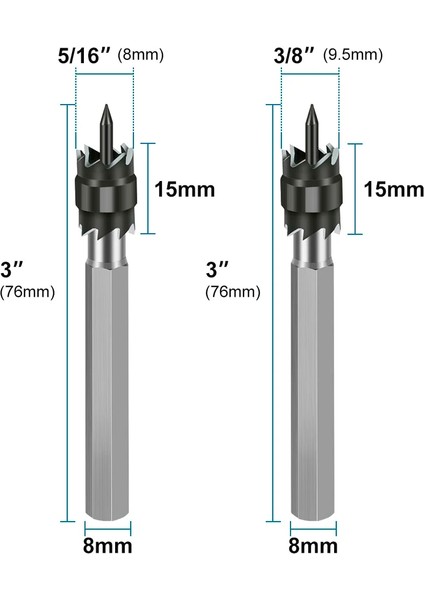 5L16 Xcan Matkap Ucu Nokta Kaynak Matkap Ucu Kesici Çift Taraflı Karbür Ucu Paslanmaz Metal Delik Delme Merkezi Matkap Kesici 3/8''5/16'' (Yurt Dışından)