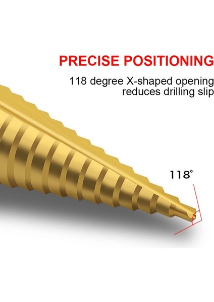 4-32MM 15 Adım Titanyum Hss Kaplama Bit Altıgen Şaft Spiral Oluk Üçgen Şaft Düz Flüt Adım Matkap Ucu Katı Koni Matkap Ucu 4-32MM (Yurt Dışından) indirimleri