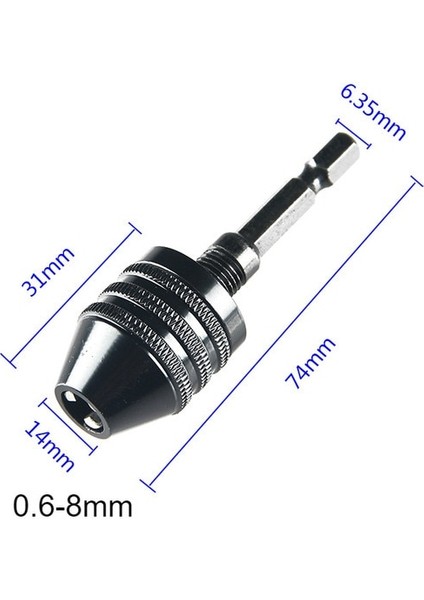 6.35MM 0.6-8mm Matkap Chuck Adaptörü Mini Anahtarsız Matkap Chuck Bit Kendinden Sıkma Elektrikli Matkap Uçları Pens Fikstür Araçları Hızlı Değişim Dönüştürücü (Yurt Dışından)