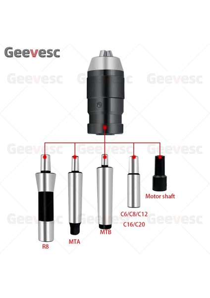 B16 (1-13MM) Otomatik Matkap Aynası B10 B12 B16 B18 B22 Konik Delik Freze Makinesi Aracı Endüstriyel Rotasyon Sıkma Aynası Cnc Delme Aracı Mors (Yurt Dışından)